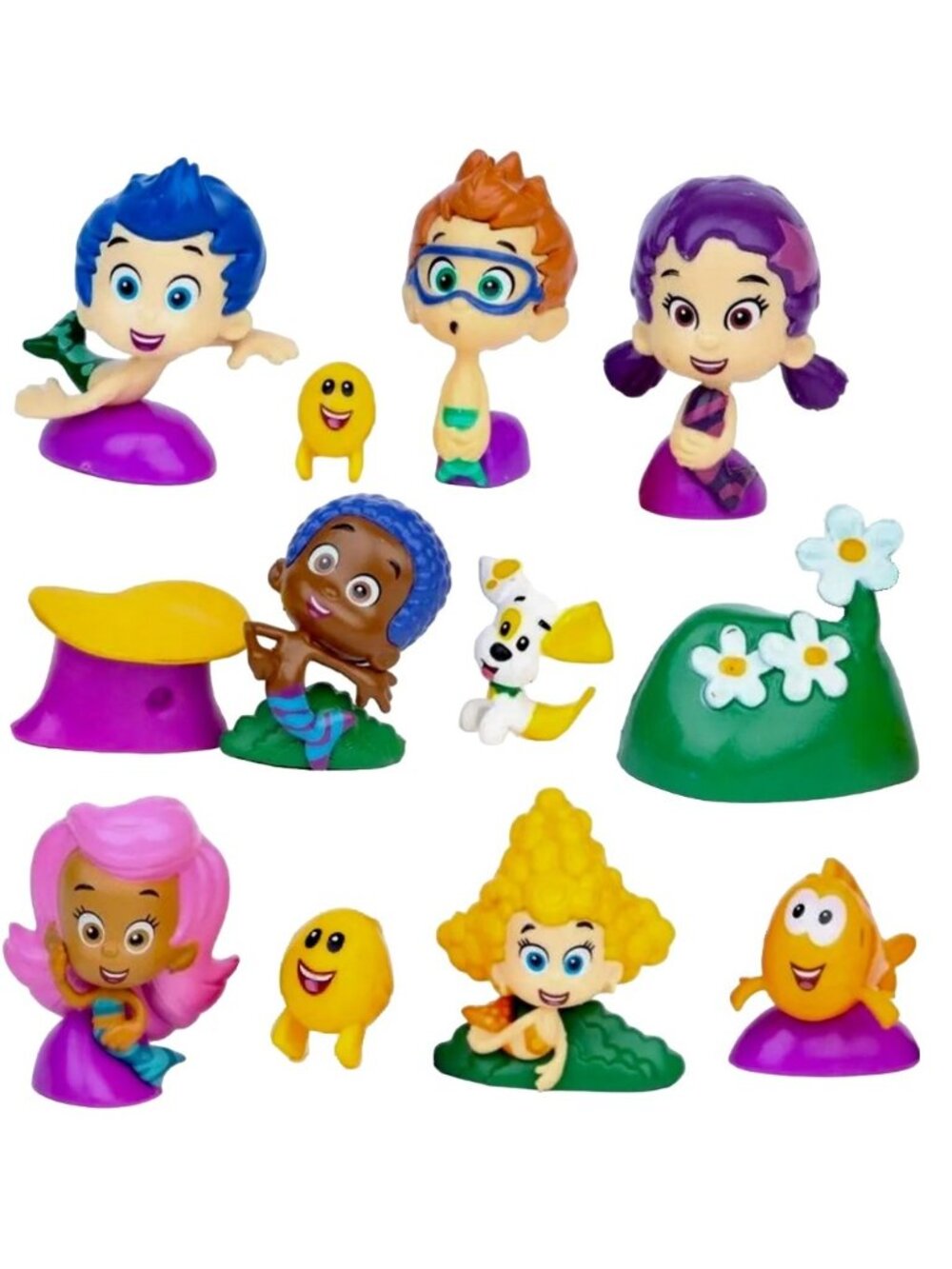12pc Bubble Guppies Playset Molly Gil 12 Figure Cake Topper Toy Doll Set Cupcake